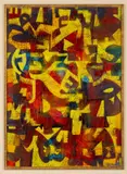 Gabriel Weissmann, TEMPO MALIGNO, 1975, mixed media on board