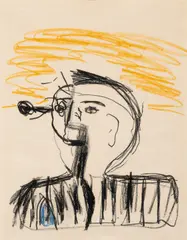Roger Hilton, SELF-PORTRAIT, c.1966, pastel and charcoal on paper
