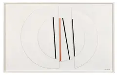 Derek Carruthers, RED VERTICAL, 1960, oil on board with relief elements