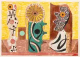 Eileen Agar, UNTITLED (THREE FORMS), 1980, collage and felt-tip pen