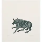 Elisabeth Frink, BULL, 1986 (WISEMAN 136), etching and aquatint on wove paper. Printed by Kelpra Studio. Published by Harpvale Books as the frontispiece for the deluxe edition of the Elisabeth Frink Sculpture - Catalogue Raisonnée