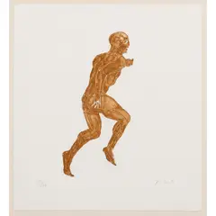 Elisabeth Frink, MAN, 1986 (WISEMAN 137), etching and aquatint on wove paper. Printed by Kelpra Studio. Published by Harpvale Books as the frontispiece for the deluxe edition of the Elisabeth Frink Sculpture - Catalogue Raisonné
