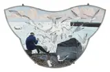 Laetitia Yhap, GUTTING & GULLS, 1987-88, oil on shaped board