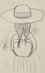 Charles Blackman, SCHOOL GIRL, pencil on paper