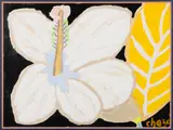 Malcolm de Chazal, HIBISCUS FLOWER, poster paint on paper