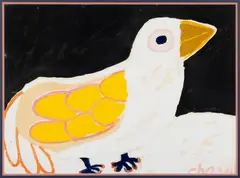Malcolm de Chazal, QUAIL, poster paint on paper