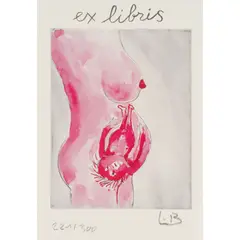 EX-LIBRIS by Louise Bourgeois, Lithograph with embossing, 198/300, 2005, sold Oct 2025