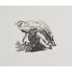 GIRL WHO HAS BEEN SICK RESTING WITH HER FAVOURITE CUDDLY (ROSENTHAL 281) by Paula Rego, 2000, Lithograph, A/P, aside from the edition of 200, sold Oct 2025