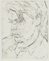 Elizabeth Peyton, K, 2018, Soft-ground etching, 4/20