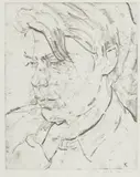 Elizabeth Peyton, K, 2018, Soft-ground etching, 4/20
