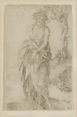 Albrecht Durer, THE MAN OF SORROWS WITH HANDS BOUND (BARTSCH 21; MEDER 21), 1512, Drypoint, on laid paper without watermark
