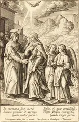 Hieronymus Wierix, THE VISITATION, Engraving