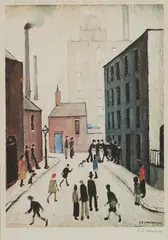 INDUSTRIAL SCENE by L. S. Lowry, 1974, Off-set lithograph, ed. 850, sold Oct 2025