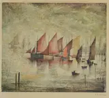 L. S. Lowry, SAILING BOATS, 1972, Off-set lithograph, ed. 850