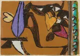 Gillian Ayres, CINNABAR, 1999, Etching with carborundrum with extensive hand-colouring in acrylic and watercolour, 10/12
