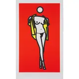Julian Opie, WOMAN TAKING OFF MAN'S SHIRT, 5 (CRISTEA P.244), 2003, Screenprint, from the edition of unknown size, published by K21 Kunstammlung Nordrhein-Westfalen