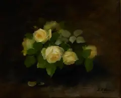 YELLOW ROSES by Louise Ellen Perman, oil on canvas, sold Dec 2025