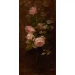 PINK ROSES by Louise Ellen Perman, oil on canvas, sold Dec 2025