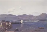 George Houston, BY THE LOCHSIDE, watercolour