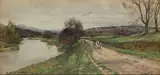 Tom Scott, ON THE TEVIOT AT KIRKBANK, watercolour
