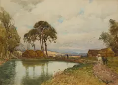 MILL POND NEAR EARLSTON by Tom Scott, watercolour, sold Dec 2025