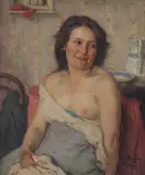 David Foggie, WOMAN BATHING, oil on canvas