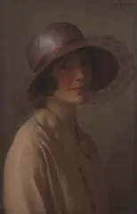 John Bulloch Souter, THE PINK BONNET, pastel