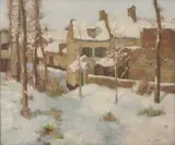 David Gauld, SNOW-COVERED VILLAGE, oil on canvas