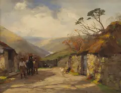 David Farquharson, CROCKERN FARM NEAR TWO BRIDGES, oil on board