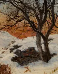 A WINTER EVENING by James Faed Jr, oil on canvas, sold Dec 2025