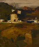 James Paterson, WINDMILL, SANTA CRUZ, oil on canvas