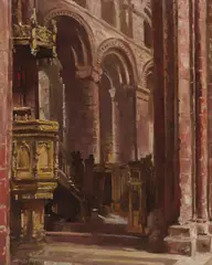 Stanley Cursiter, THE PULPIT, oil on canvas
