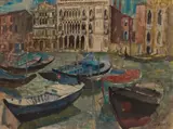 William Wilson, GONDOLAS, VENICE, watercolour