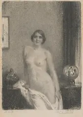 Stanley Cursiter, A NUDE, lithograph