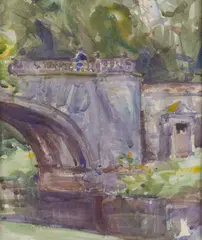 THE BRIDGE by Francis Cadell, watercolour, sold Dec 2025
