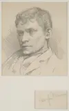 Harrington Mann, PORTRAIT STUDY OF THE ARTIST GEORGE PIRIE PRSA (SCOTTISH 1863-1946), pencil