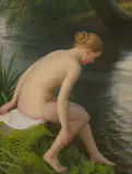John Bulloch Souter, NUDE BATHING, oil on board