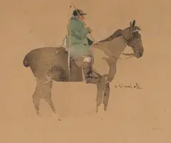 Joseph Crawhall III, THE HUNTSMAN, watercolour