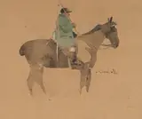 Joseph Crawhall III, THE HUNTSMAN, watercolour