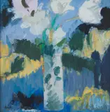 John Houston, WHITE TULIPS, oil on canvas
