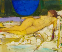 Robin Philipson, WOMAN RESTING - APHRODITE, oil on board