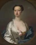 Allan Ramsay, HALF-LENGTH PORTRAIT OF A YOUNG WOMAN SAID TO BE MISS LETTICE BERRIDGE, oil on canvas