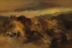 Edwin Henry Landseer, SLEEPING LION, oil on canvas