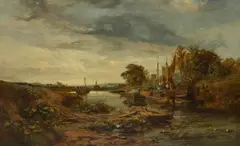 Samuel Bough, RIVER MOORINGS, oil on canvas