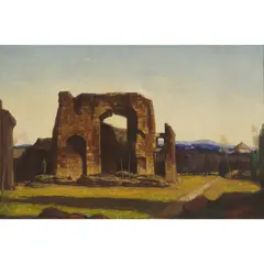 David Young Cameron, THERMAE OF CARACALLA, ROME, oil on canvas