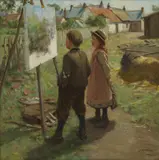 James Riddel, THE CRITICS, oil on canvas