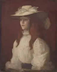 Stansmore Dean, GIRL IN A STRAW HAT, Oil on canvas