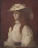 Stansmore Dean, GIRL IN A STRAW HAT, Oil on canvas