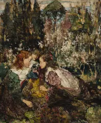 Edward Atkinson Hornel, THE PEACOCK, oil on canvas
