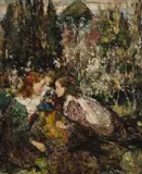 Edward Atkinson Hornel, THE PEACOCK, oil on canvas